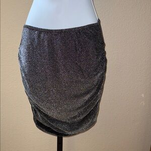 Klassy Network Shimmering Black Silver Mini Skort Skirt Women’s Size M